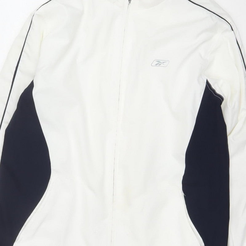 Reebok Women's White & Black UK 14 Track Jacket Full Zip