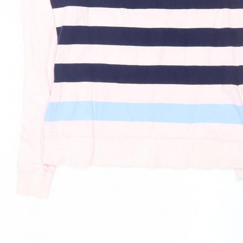 U.S. Polo Assn. Women’s Pink XS Striped Logo Pullover Sweatshirt