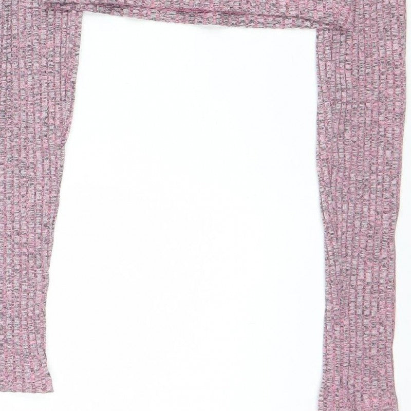 ASOS Design Women Pink Marl Knit Pullover Jumper UK 8 Long Sleeve