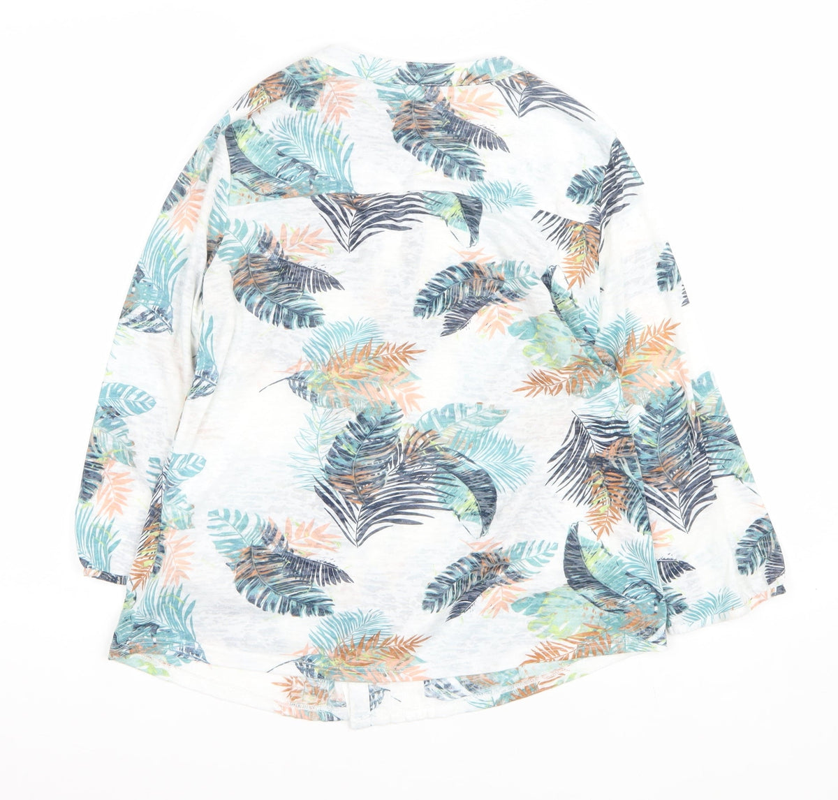 Per Una Women’s White Tropical Leaf Print Tunic Blouse UK 12
