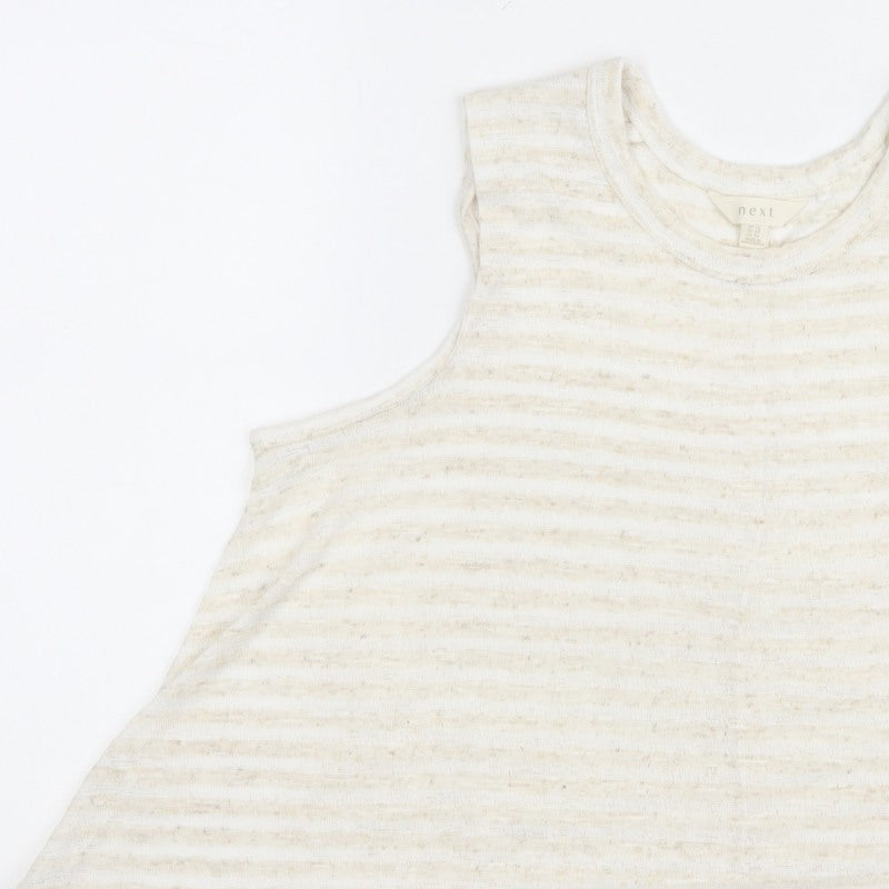 Next Women’s Ivory Stripe Sleeveless Tunic Tank Top UK 14