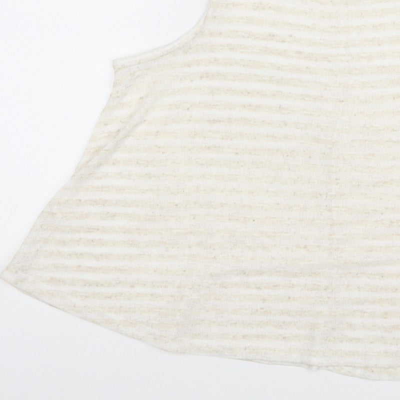 Next Women’s Ivory Stripe Sleeveless Tunic Tank Top UK 14