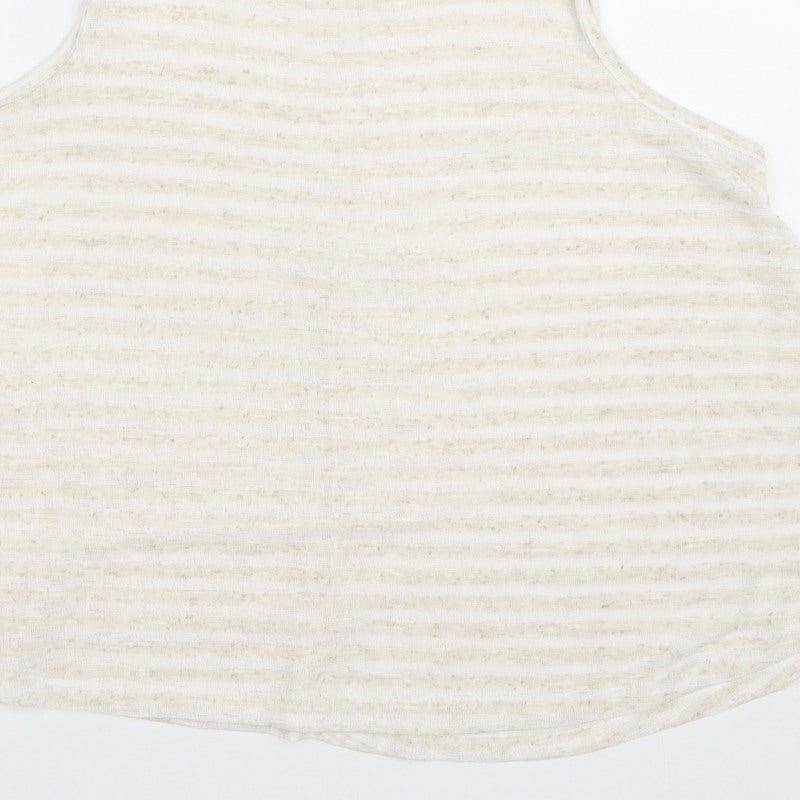 Next Women’s Ivory Stripe Sleeveless Tunic Tank Top UK 14