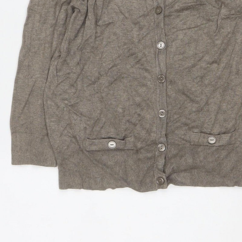 Wallis Women’s Brown V-Neck Button Cardigan Size 12