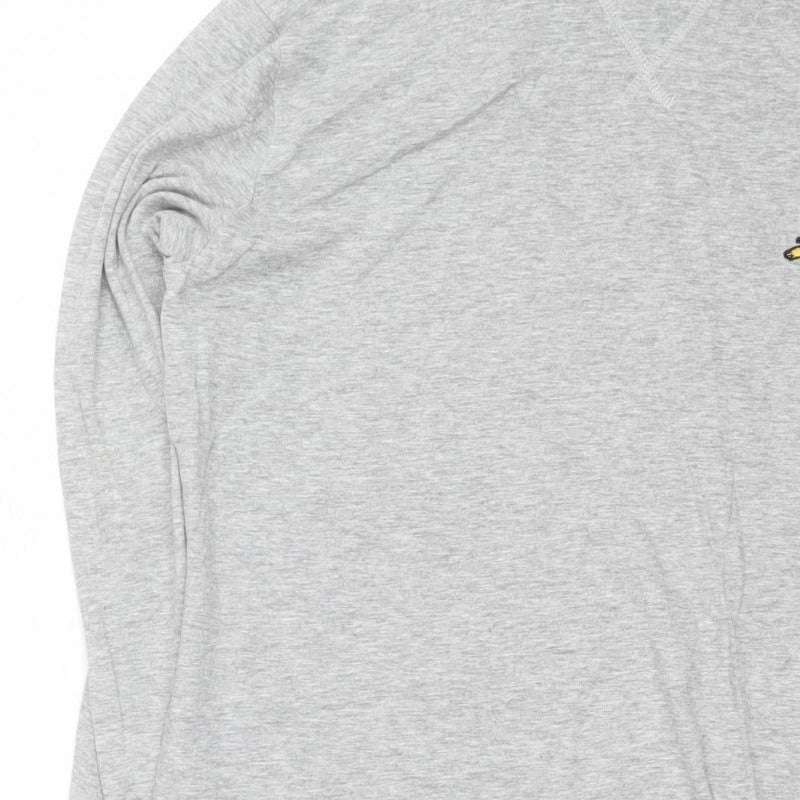 Brave Soul Men's Grey M Long Sleeve Crew Neck Bird Logo T-Shirt