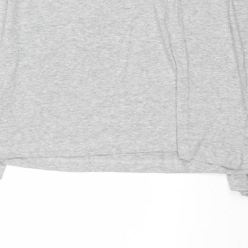 Brave Soul Men's Grey M Long Sleeve Crew Neck Bird Logo T-Shirt