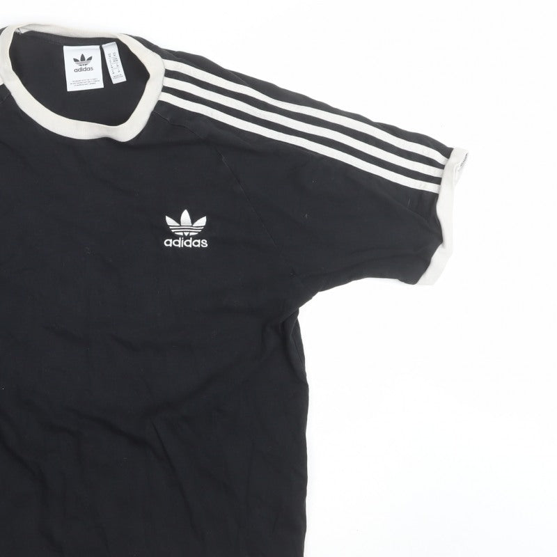 adidas Men's Black White M 3-Stripes Trefoil Short Sleeve T-Shirt
