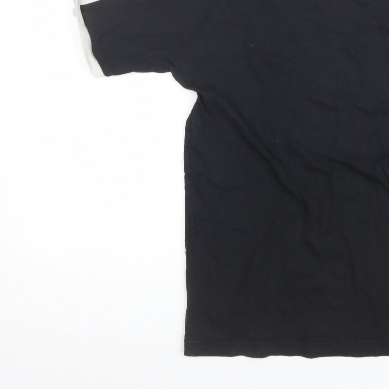 adidas Men's Black White M 3-Stripes Trefoil Short Sleeve T-Shirt