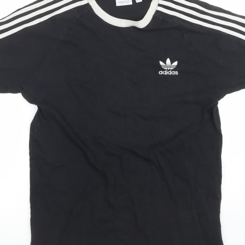 adidas Men's Black White M 3-Stripes Trefoil Short Sleeve T-Shirt