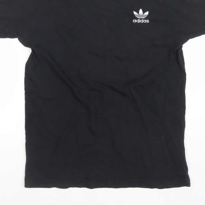 adidas Men's Black White M 3-Stripes Trefoil Short Sleeve T-Shirt
