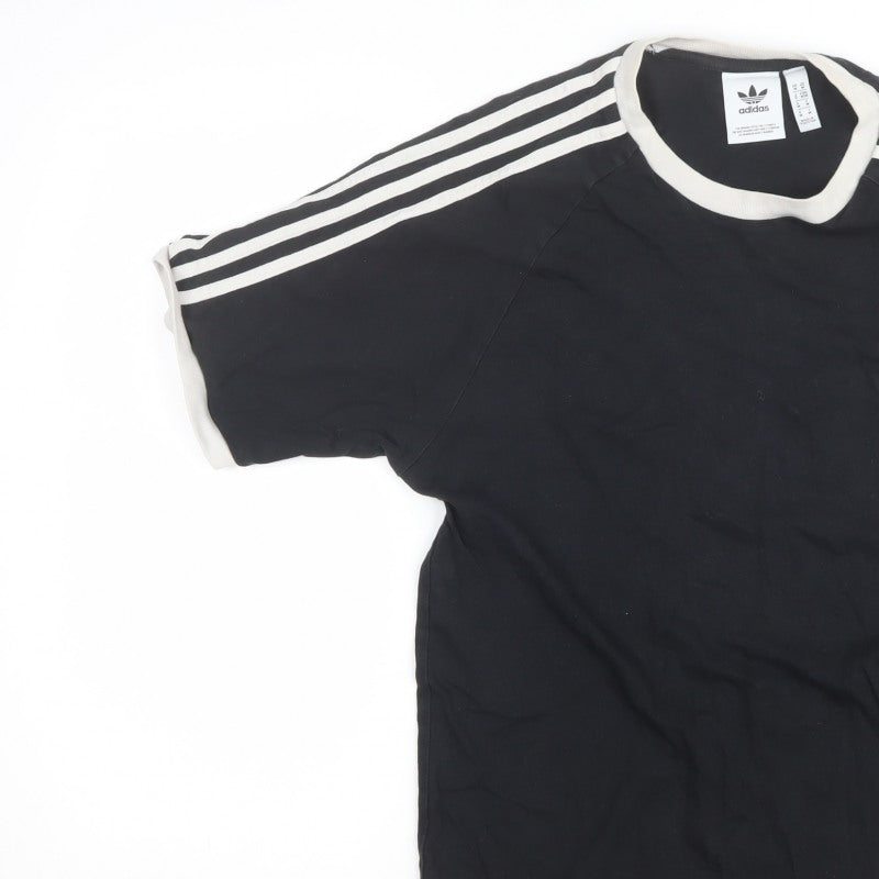 adidas Men's Black White M 3-Stripes Trefoil Short Sleeve T-Shirt