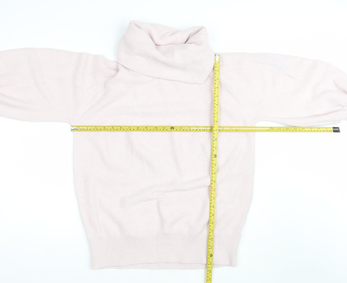 Phase Eight Womens Pink L Cowl Neck Balloon Sleeve Cashmere Jumper