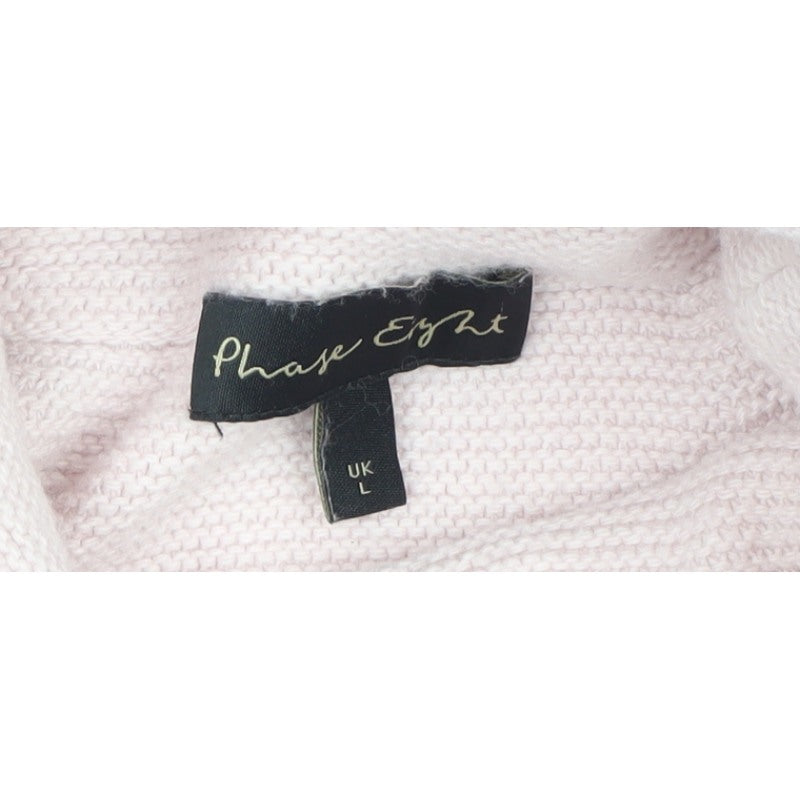 Phase Eight Womens Pink L Cowl Neck Balloon Sleeve Cashmere Jumper