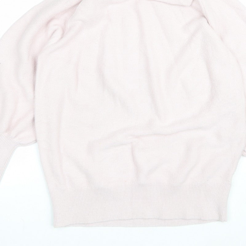 Phase Eight Womens Pink L Cowl Neck Balloon Sleeve Cashmere Jumper