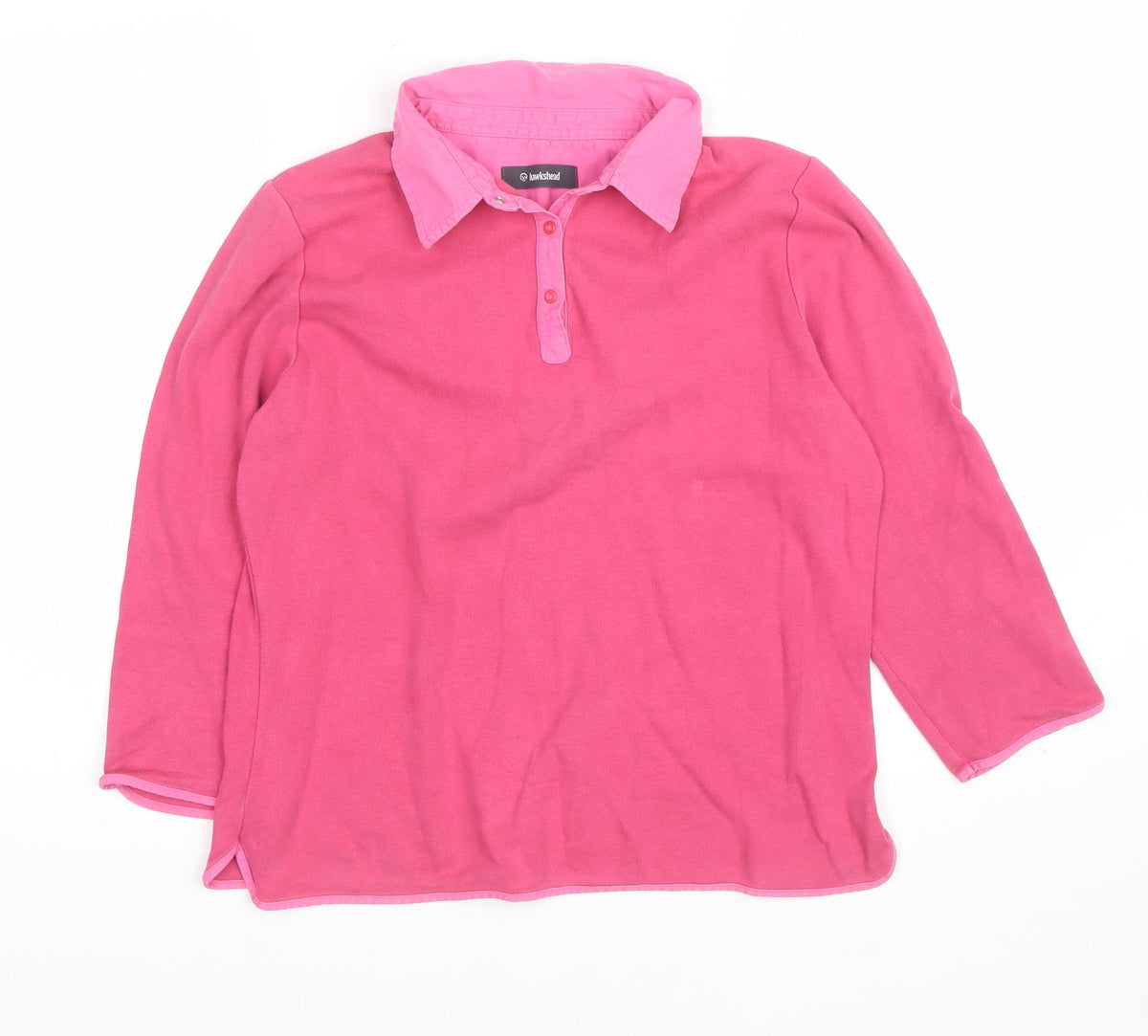 Hawkshead Women’s Pink Size 14 Long Sleeve Cotton Stretch Polo Top