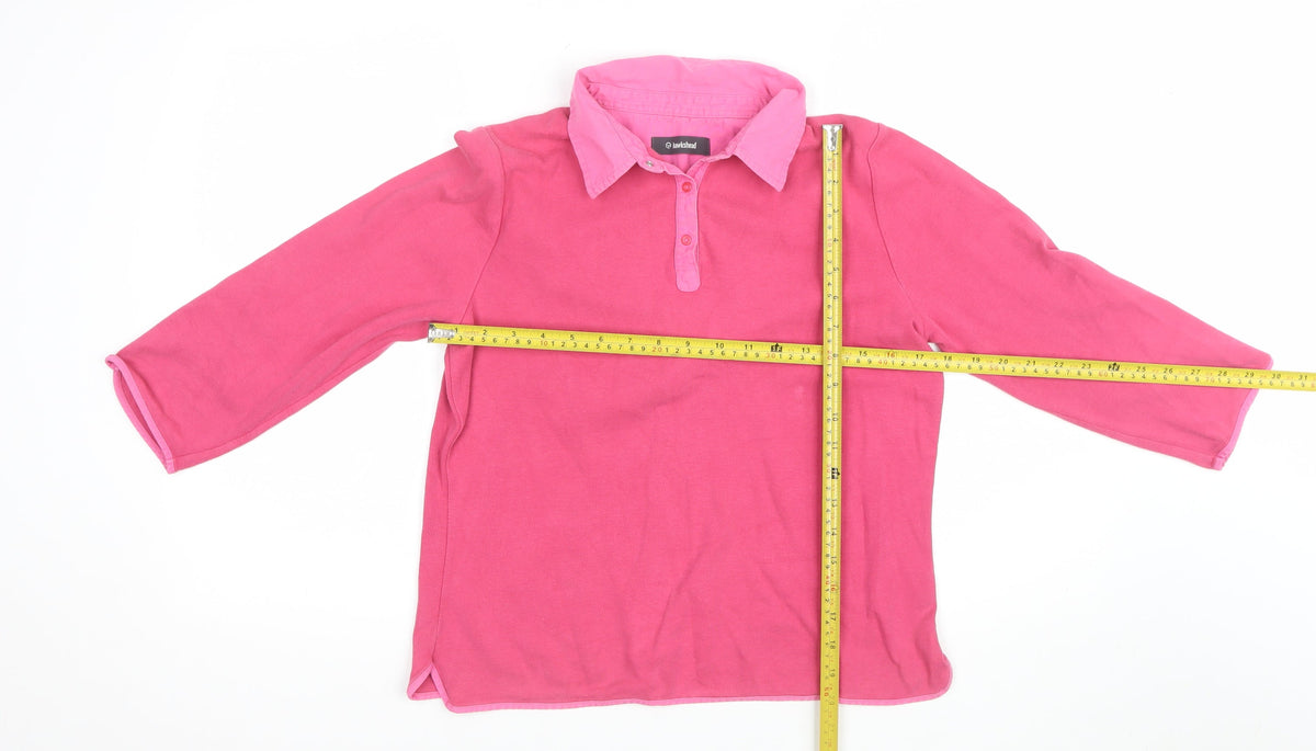 Hawkshead Women’s Pink Size 14 Long Sleeve Cotton Stretch Polo Top