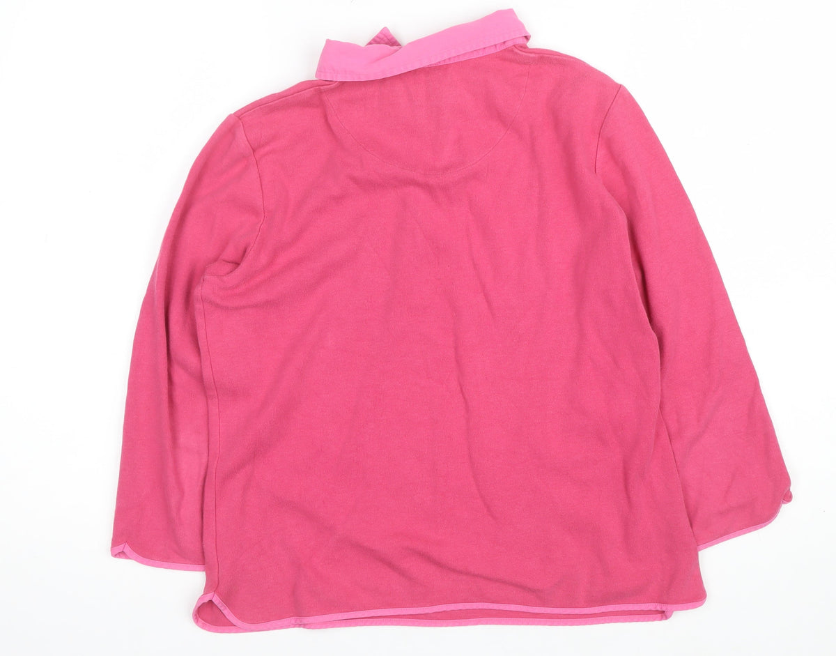 Hawkshead Women’s Pink Size 14 Long Sleeve Cotton Stretch Polo Top