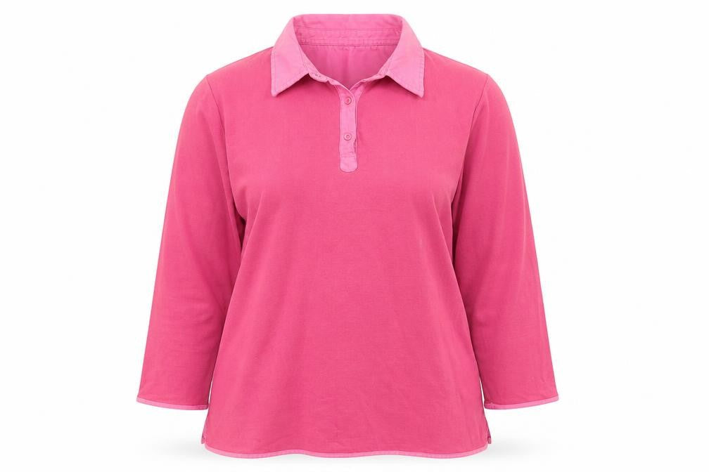 Hawkshead Women’s Pink Size 14 Long Sleeve Cotton Stretch Polo Top