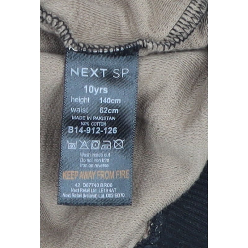 Next Boys Beige Black 10 Years Pullover Sweatshirt Logo Colourblock