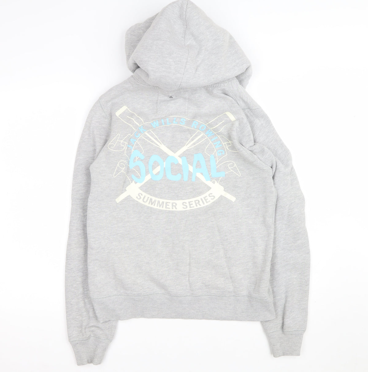 Jack Wills Women’s Grey Size 12 Pullover Hoodie Logo Graphic