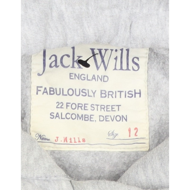 Jack Wills Women’s Grey Size 12 Pullover Hoodie Logo Graphic