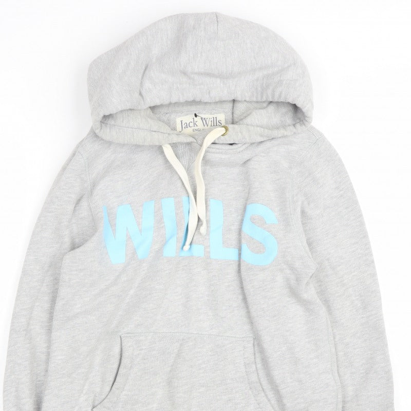 Jack Wills Women’s Grey Size 12 Pullover Hoodie Logo Graphic