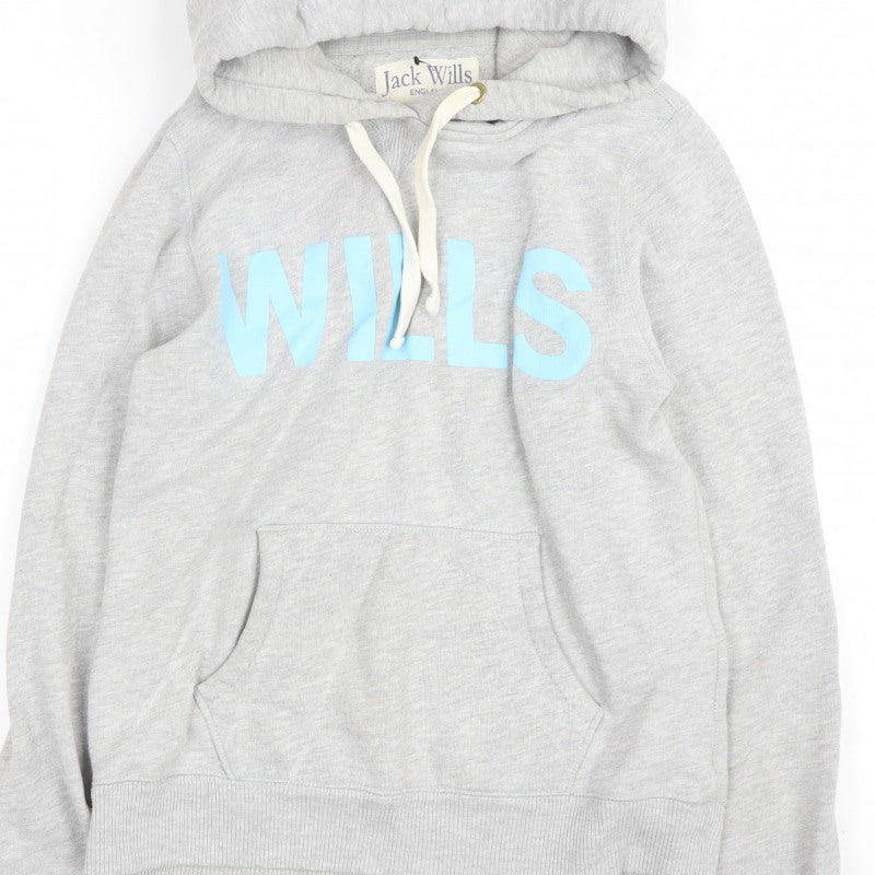 Jack Wills Women’s Grey Size 12 Pullover Hoodie Logo Graphic