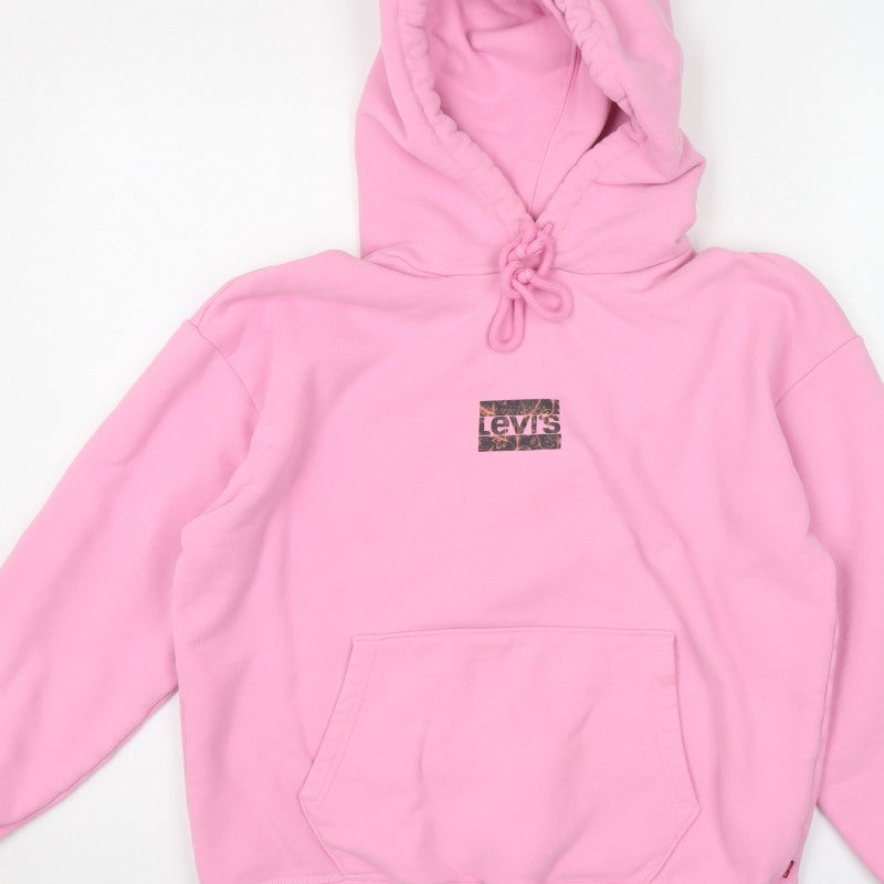 Levi's Girls Pink S Pullover Hoodie Logo Kangaroo Pocket Cotton