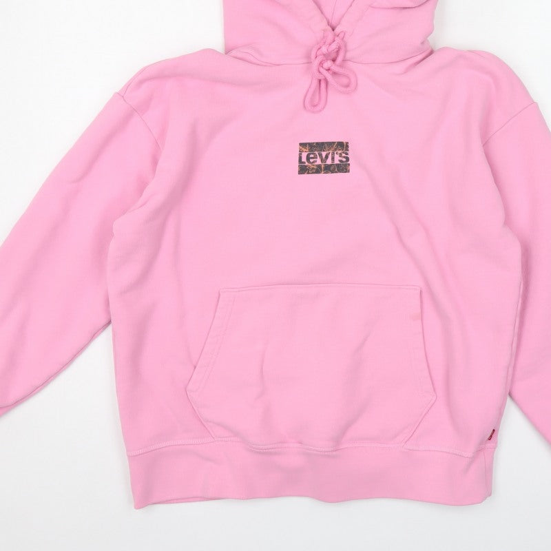 Levi's Girls Pink S Pullover Hoodie Logo Kangaroo Pocket Cotton