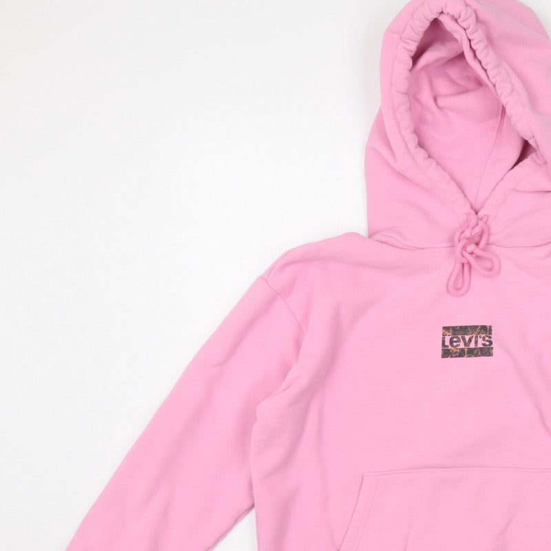Levi's Girls Pink S Pullover Hoodie Logo Kangaroo Pocket Cotton