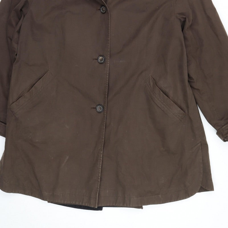 Loden Frey Men's Brown Size 52 Hooded Parka Coat Lined Button Winter