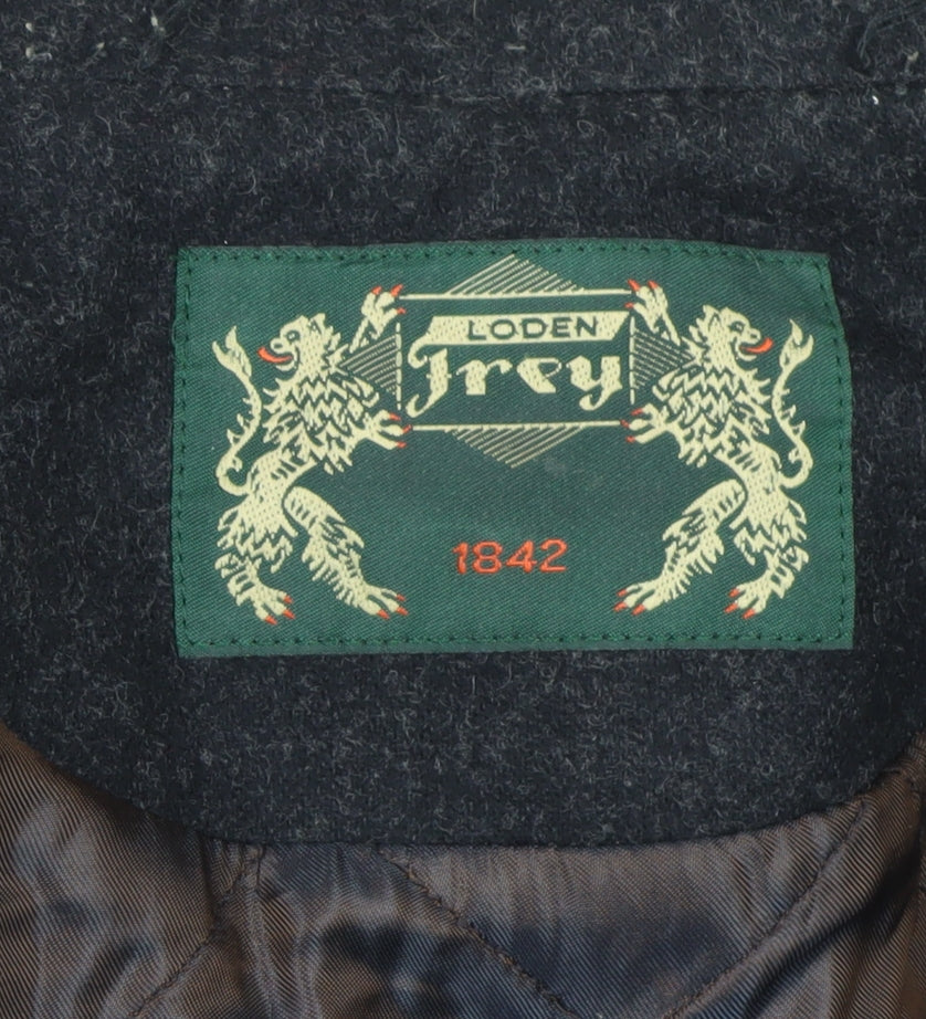 Loden Frey Men's Brown Size 52 Hooded Parka Coat Lined Button Winter
