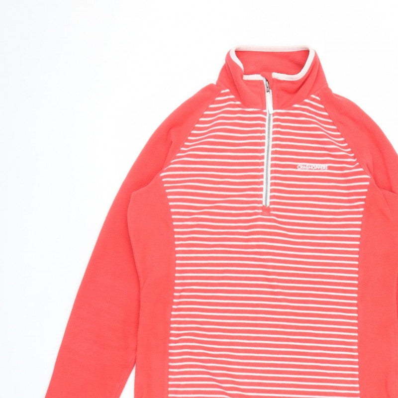 Craghoppers Women’s Red Striped UK 12 Half Zip Fleece Sweatshirt