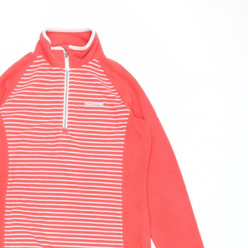 Craghoppers Women’s Red Striped UK 12 Half Zip Fleece Sweatshirt