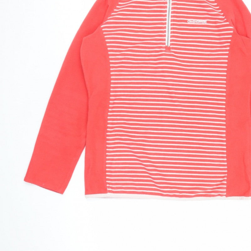 Craghoppers Women’s Red Striped UK 12 Half Zip Fleece Sweatshirt