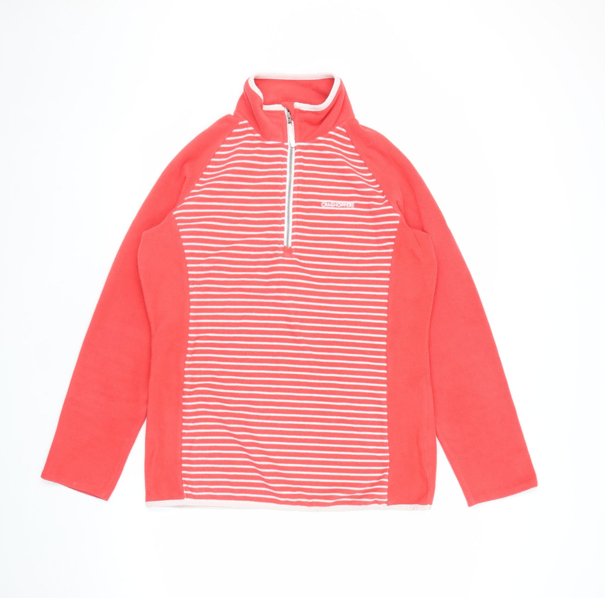 Craghoppers Women’s Red Striped UK 12 Half Zip Fleece Sweatshirt