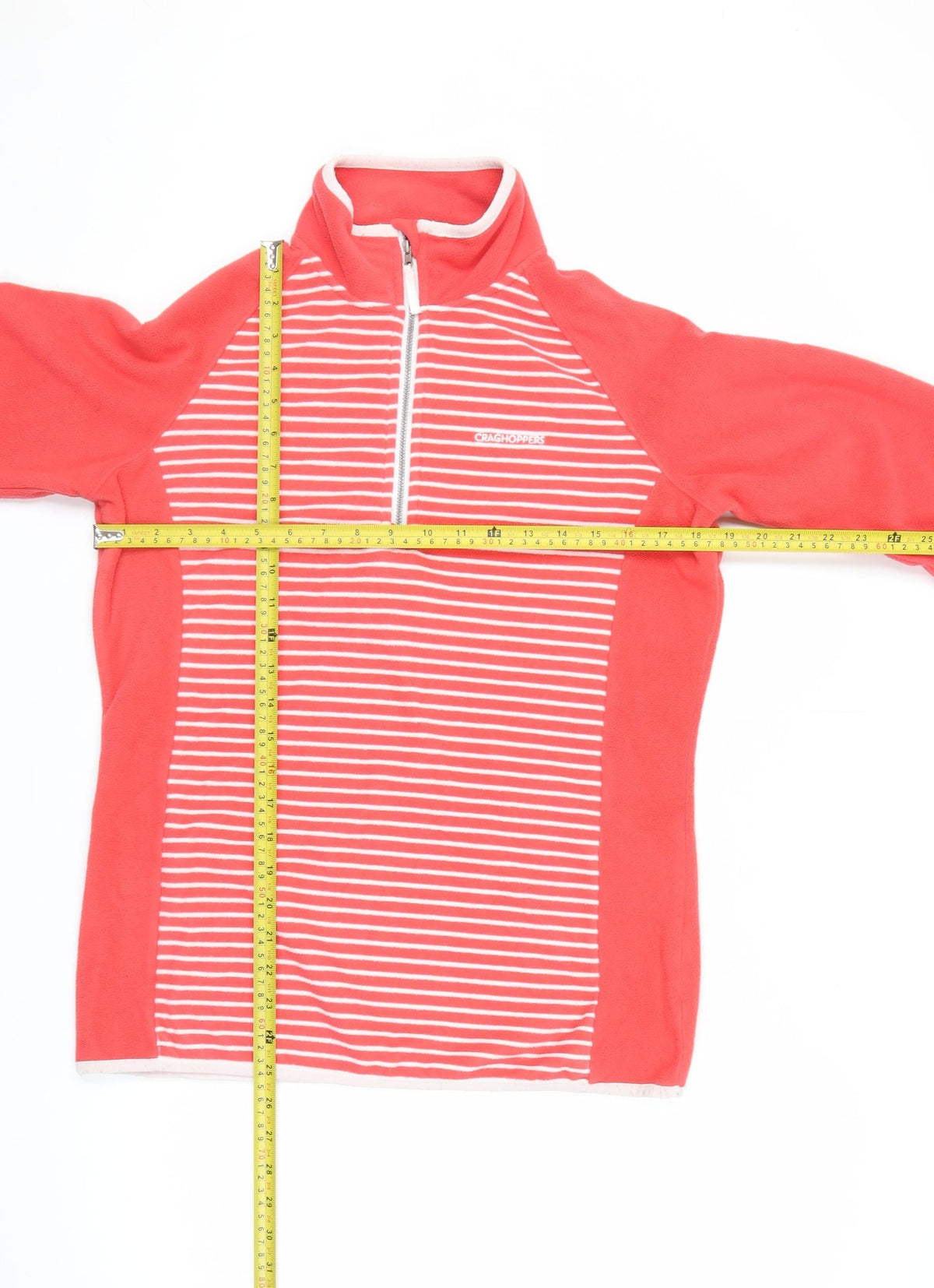 Craghoppers Women’s Red Striped UK 12 Half Zip Fleece Sweatshirt