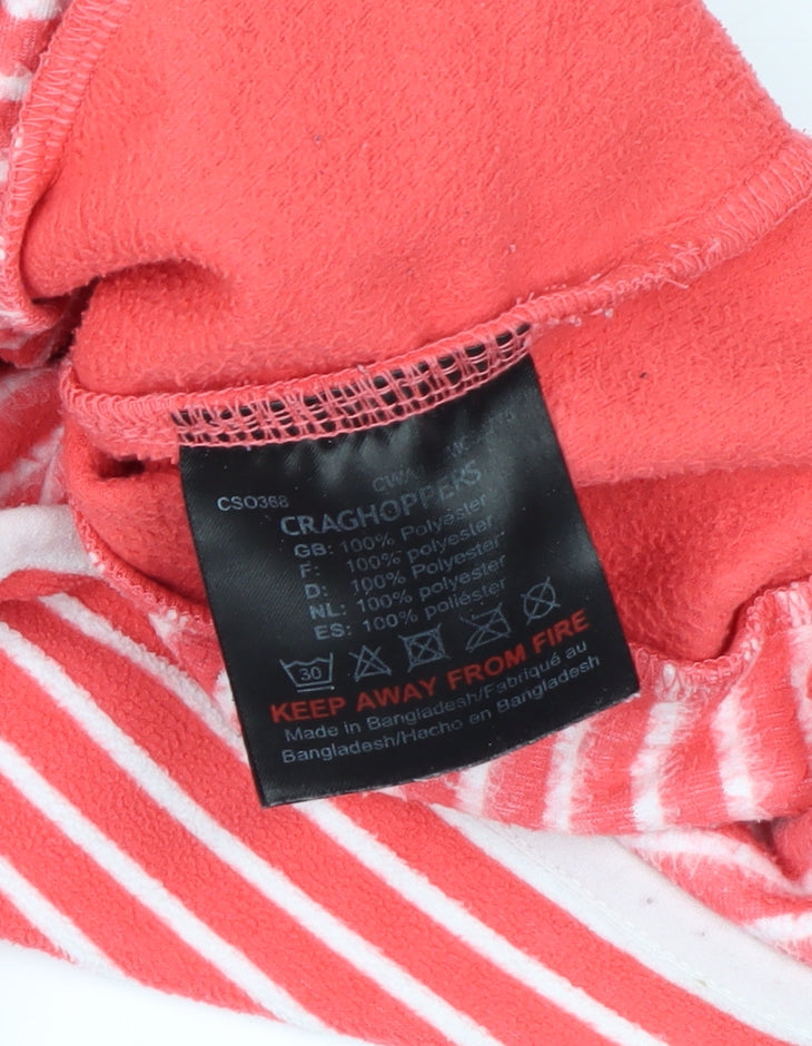 Craghoppers Women’s Red Striped UK 12 Half Zip Fleece Sweatshirt
