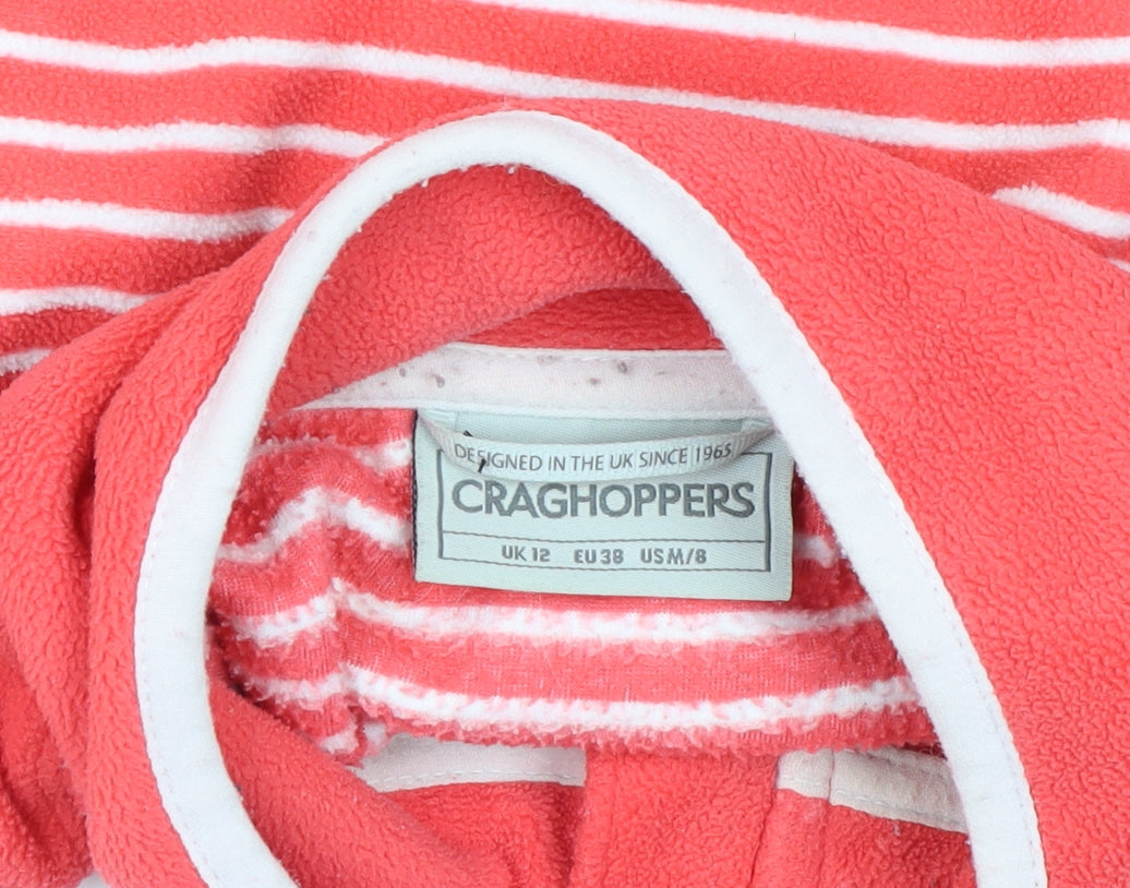 Craghoppers Women’s Red Striped UK 12 Half Zip Fleece Sweatshirt