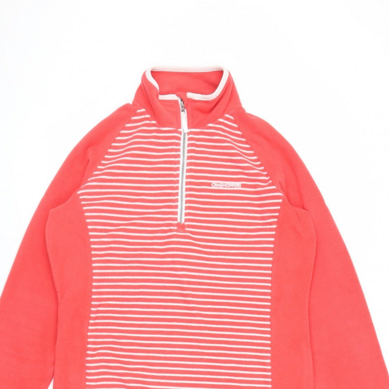 Craghoppers Women’s Red Striped UK 12 Half Zip Fleece Sweatshirt