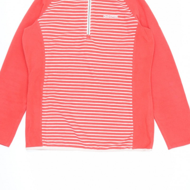 Craghoppers Women’s Red Striped UK 12 Half Zip Fleece Sweatshirt