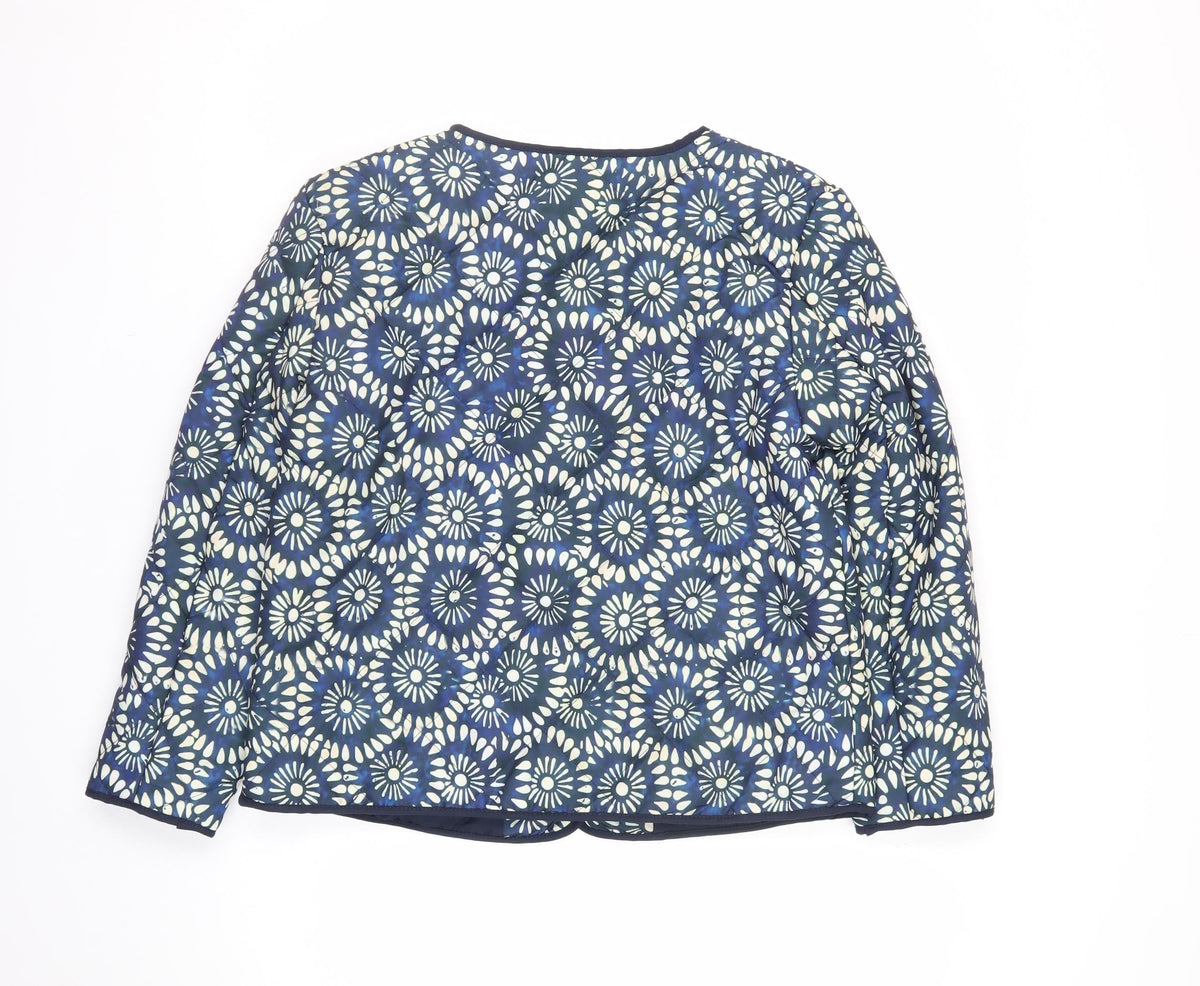 Roman Petite Women’s Blue Floral Padded Jacket UK 8 Collarless