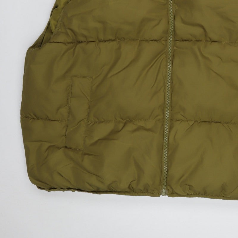 H&M Men's Green L Puffer Gilet Quilted Full Zip Bodywarmer