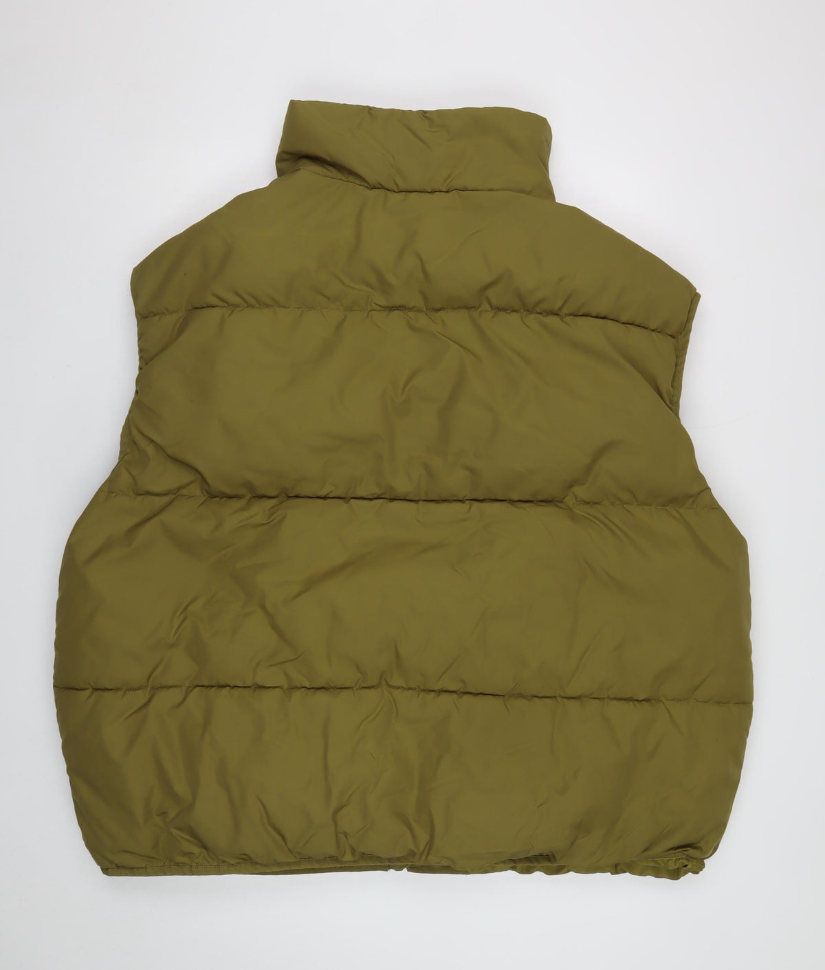 H&M Men's Green L Puffer Gilet Quilted Full Zip Bodywarmer