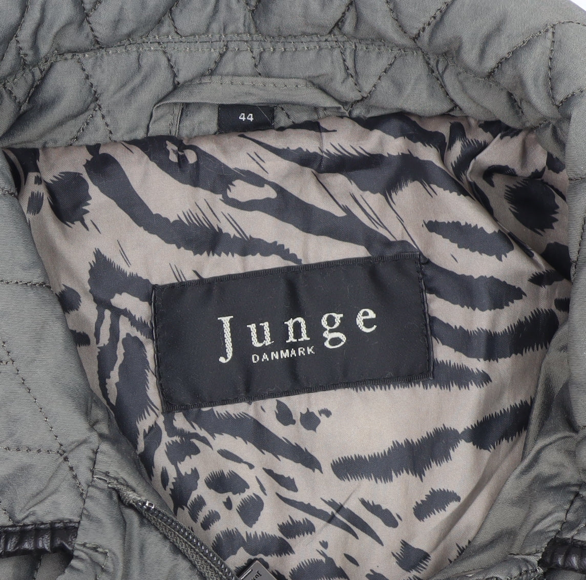 Junge Women’s Grey UK 18 Quilted Padded Snap Front Jacket