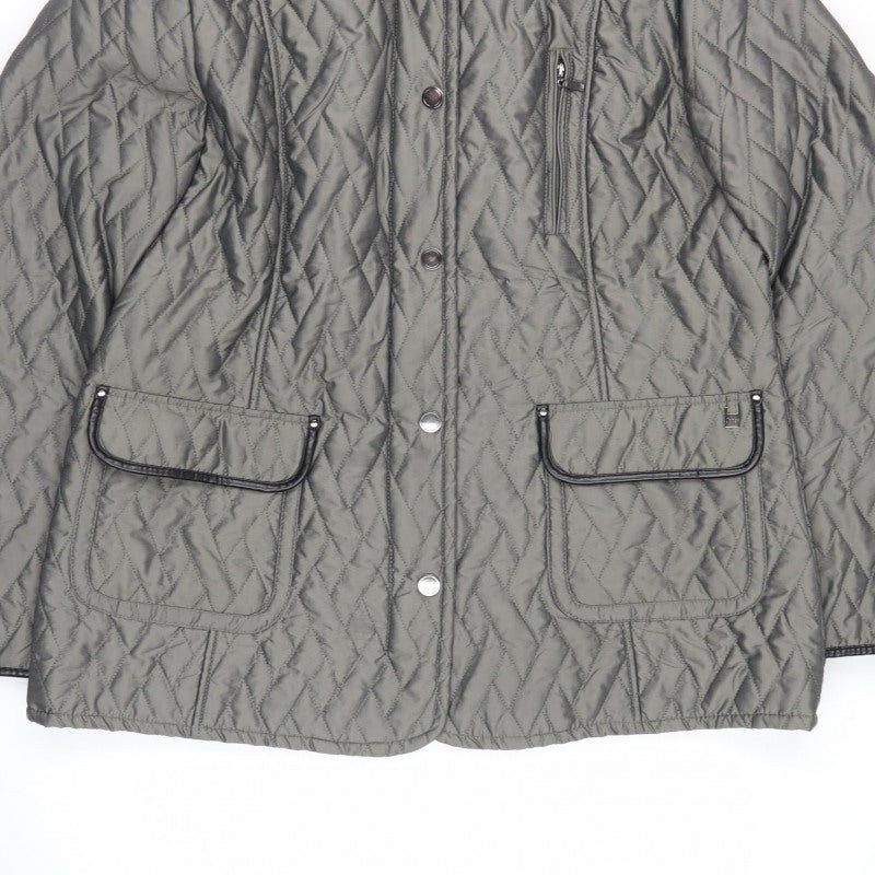 Junge Women’s Grey UK 18 Quilted Padded Snap Front Jacket