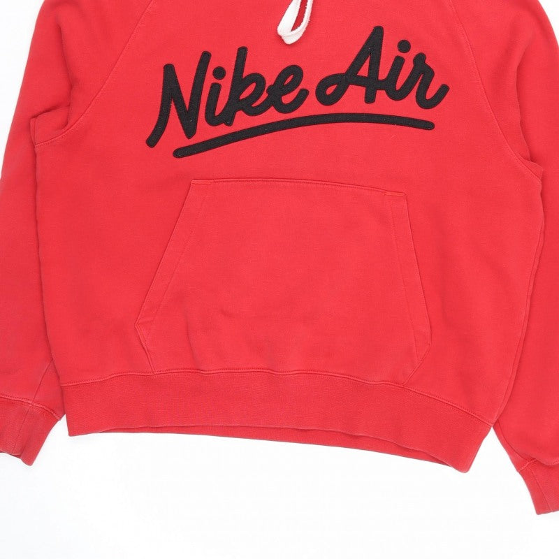 Nike Air Men’s Red M Pullover Hoodie Logo Graphic Fleece