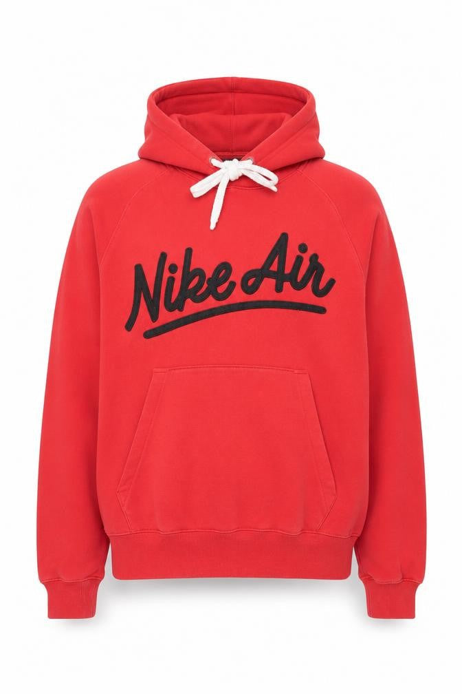 Nike Air Men’s Red M Pullover Hoodie Logo Graphic Fleece