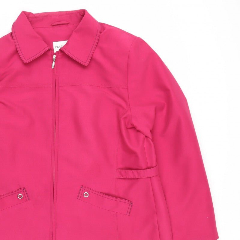 EWM Women's Pink Size 16 Basic Jacket Collared Full Zip