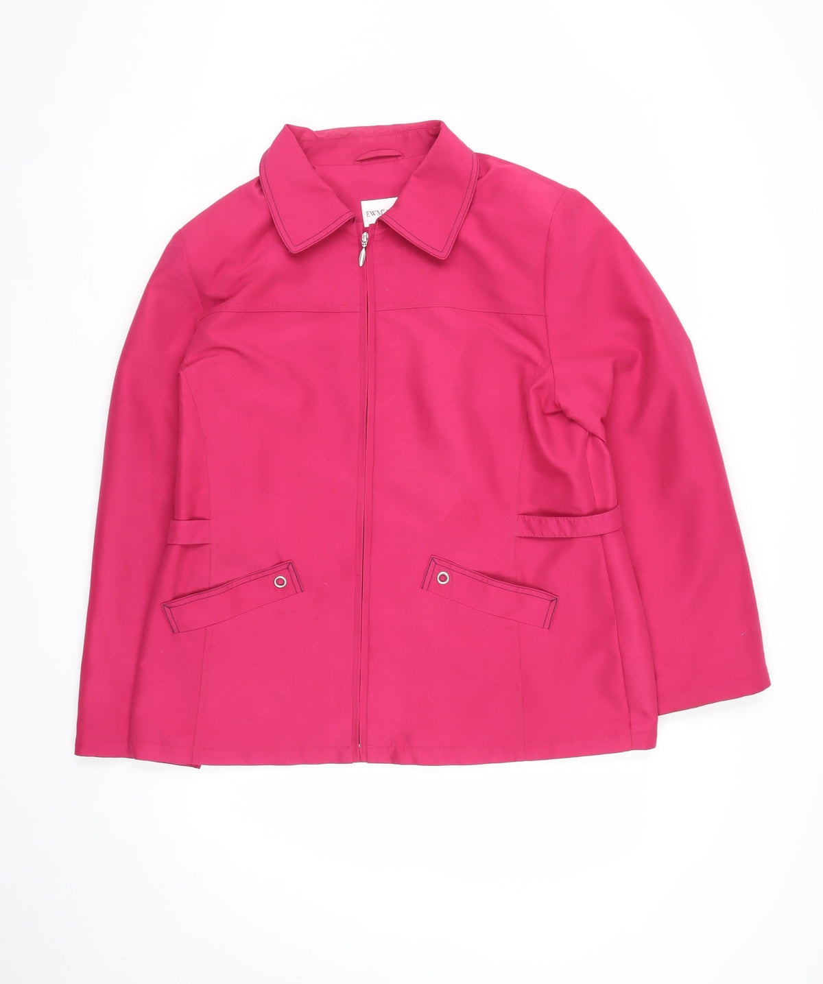 EWM Women's Pink Size 16 Basic Jacket Collared Full Zip